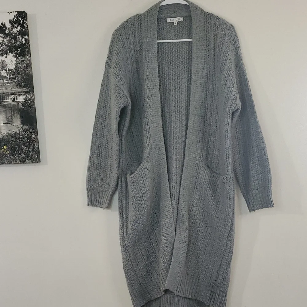 Heartloom Chunkyknit Open Cardigan Size Small Oversized Slouchy Pockets